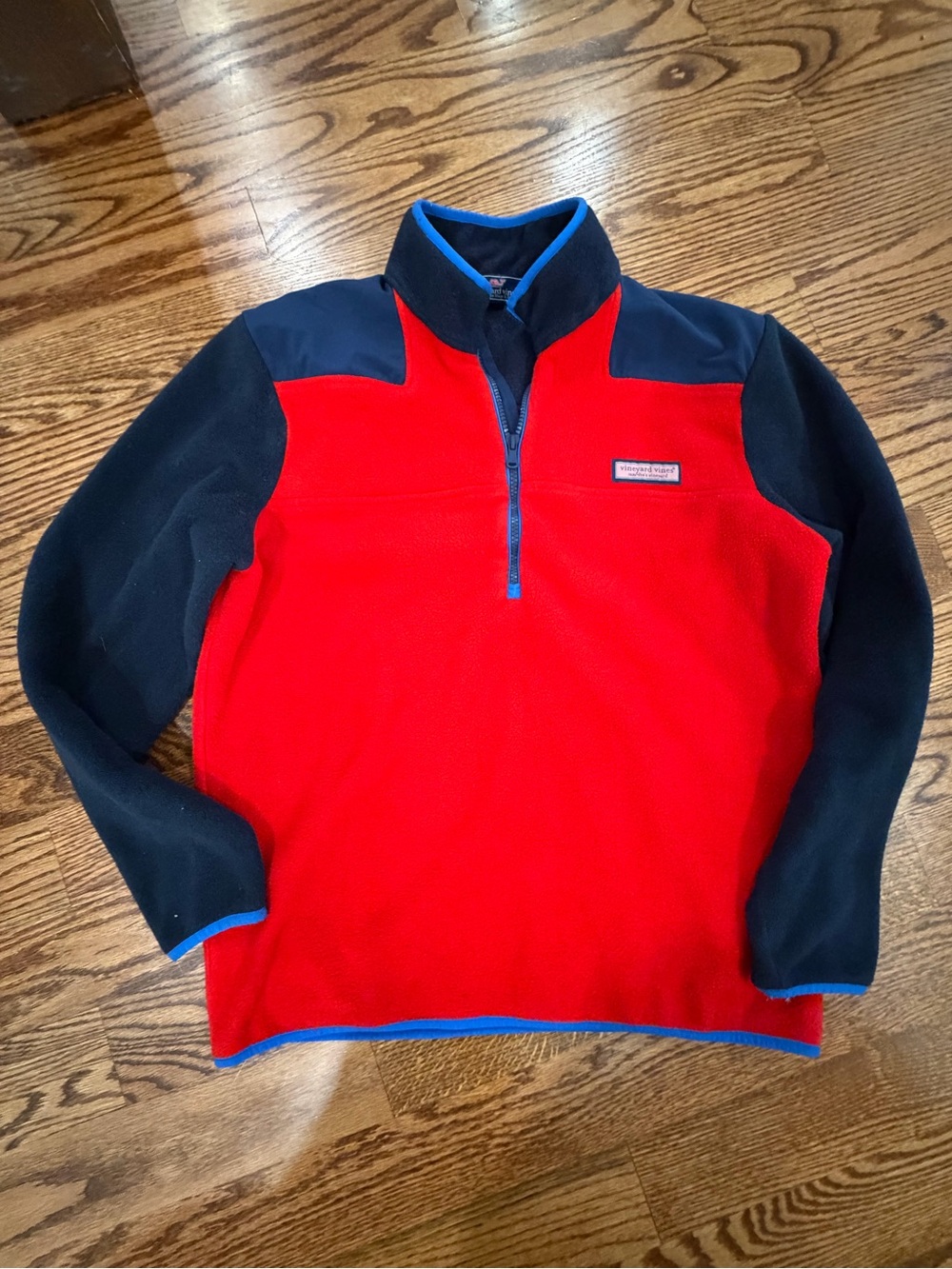 Vineyard Vines Red & Navy Quarter-Zip Pullover - Picture 2 of 6